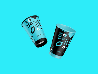 FlyCoffee brand design branding branding design coffee coffee cup coffeeshop identity logo logotype pattern retail
