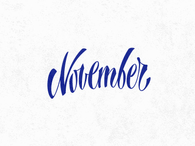 November custom lettering month november script stamp type