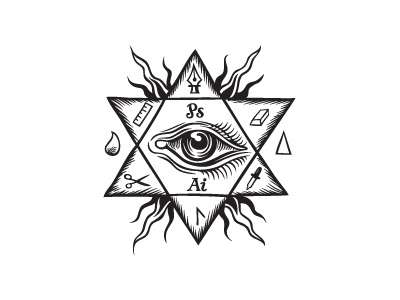 Eye by Brndbrry black design eye flame god instruments ishtar logo tools triangle