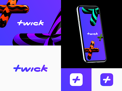 Twick Logo Concept app brand brand agency brand identity branding design icon logo plus plus sign social media symbol