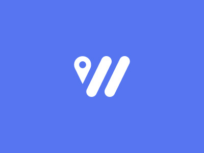 Wanit app apparel blue branding geo identity logo market pin shop w