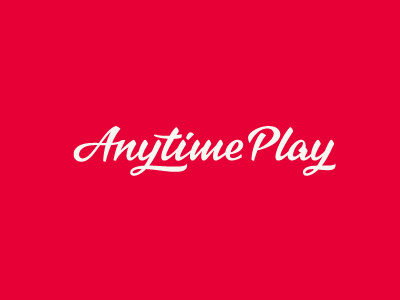 Anytime play branding elegant game identity lettering logo mobile play red