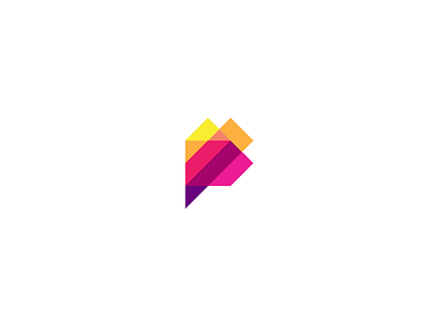 P agency brand branding colorful digital dynamic identity it letter logo p startup