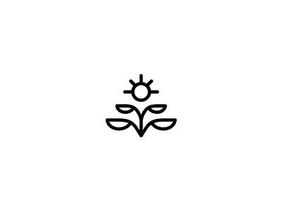 Planteska brand flower for sale grow logo mark plant style sun symbol