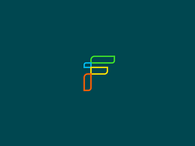 Flatmatch brand colorful digital f flat identity letter logo startup