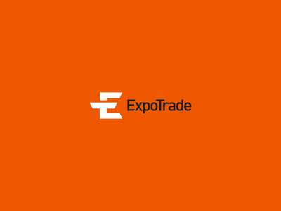 Expotrade brand e event expo letter logo monogram orange symbol t trade