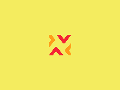 Nova angle brand design letter logo n red square symbol yellow