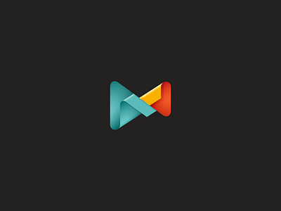 Wraps app colorful curve design icon logo media wrap