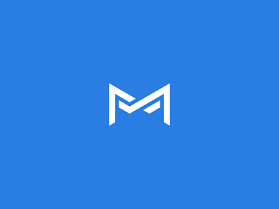M app blue cross design icon letter line logo m ui ux