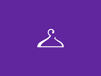 Elegant apparel clothing design e ecommerce fashion for sale hanger hook letter logo rack violet