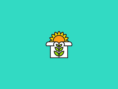 Agricultural institute agriculture brand design education flower icon institute logo nature paper plant sunflower