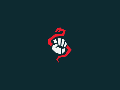 Catch a snake brand design hand icon logo snake