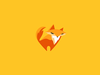 Fox animal app brand design fox logo red