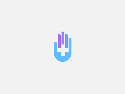 Hand of help brand cross design hand health icon logo medical medicine