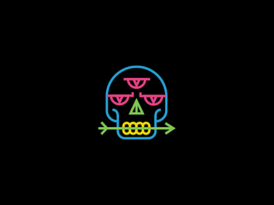 Neon Skull design logo neon skull