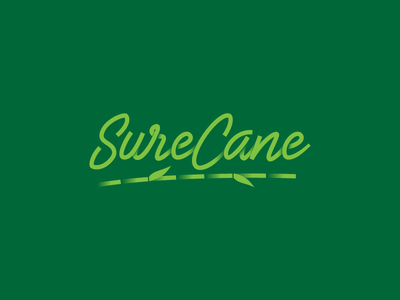 Sure Cane brand cane design drink icon juice logo sugar