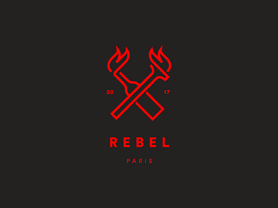 Rebel bottle brand clothing design fire logo rebel riot torch