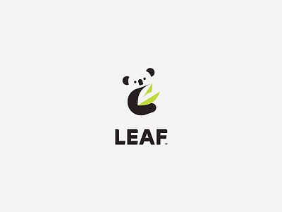 Leaf animal bear brand cute design icon koala leaf logo tree