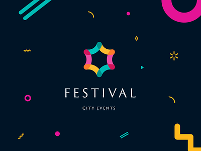 Festival brand bright city company design event festival logo