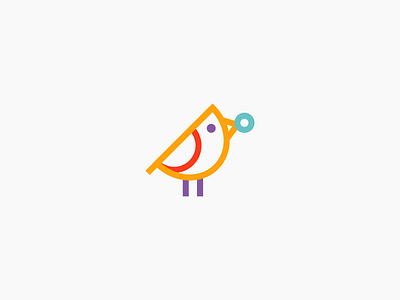 Birdie app bird brand delivery design food icon logo wing