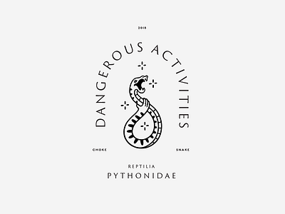 Pythonidae bage brand choke design hand logo python snake typography