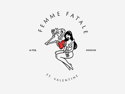 Happy Valentine's Day! bage day fatale femme heart love skull valentine woman