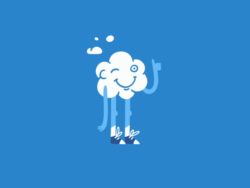 Mr. Cloud air animation app book character cloud flight like thumb