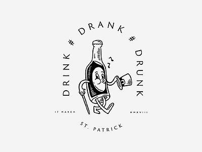 Drink # Drank # Drunk bage bottle crest design drink green hat irish logo patrick