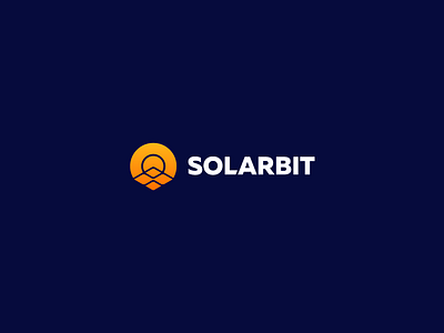 Solarbit bit brand cash coin design logo mine service solar sun