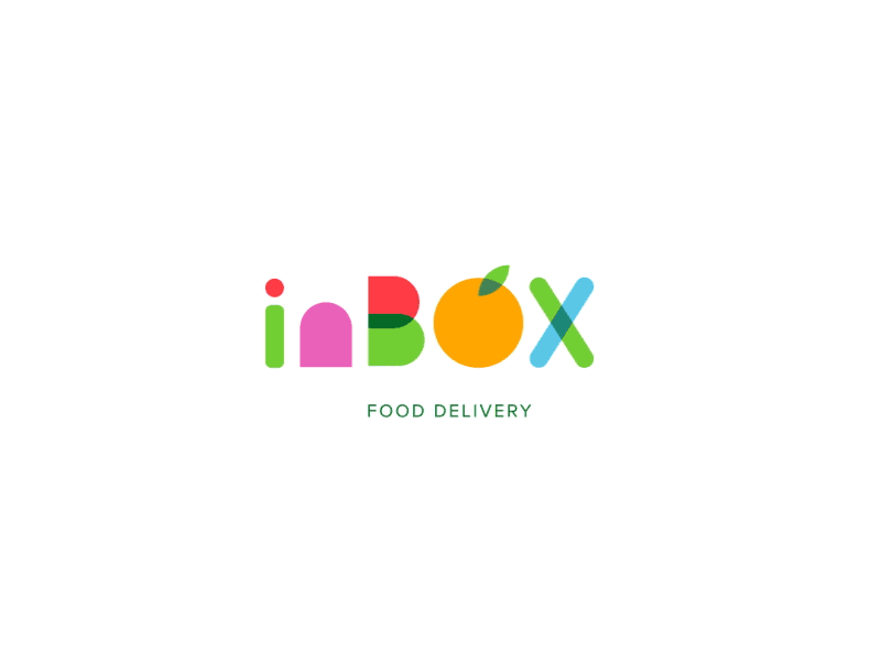 inBox Food Delivery animation app brand delivery design food health logo orange service