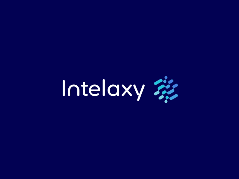 Intelaxy animation app company design dot logo motion studio ui ux