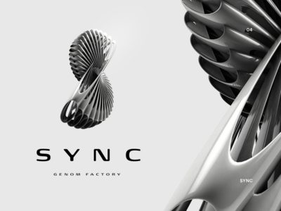 04 Sync 3d abstract art brand cyber design future genome identity logo
