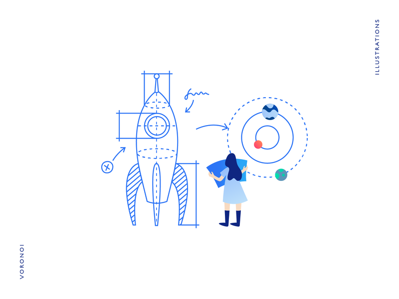 Learning Plan blueprint education illustration image learn plan rocket smart solar space spaceship study