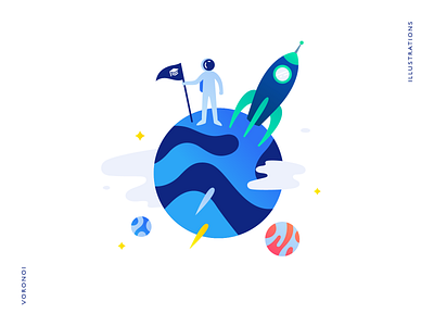 Exploration app astronaut colony course flag illustration learning planet rocket smart space study studying