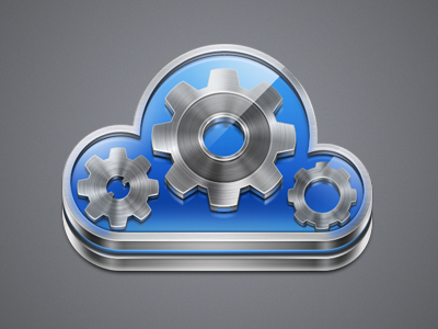 Cloud cloud gears icon metal