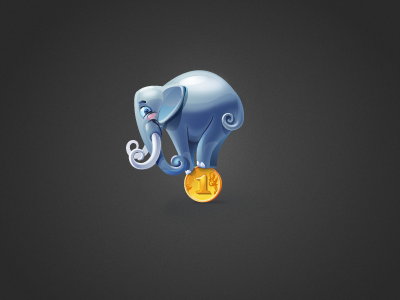 MicroElephant blue coin elephant logo micro smile