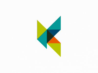 Kngine brand engine geometric k know knowledge letter logo triangle