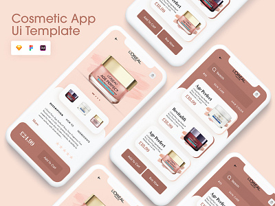 Beauty Cosmetic Ui App Template Design