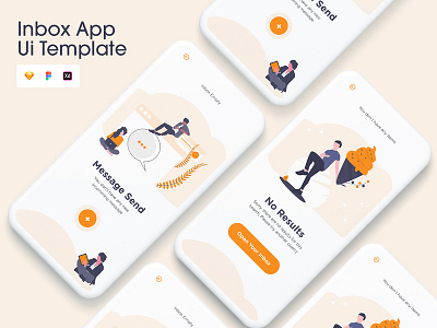 Inbox IOS Application Ui Kit app inbpx ui ios template mobile app website