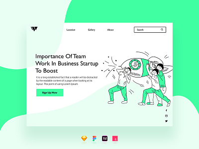 Team Work Website Header app figma landingpage sketch website xd
