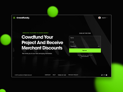 Platforms Website Concept app cro crowdfund landingpage platforms website