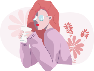 Девушка с кофе иллюстратор моды иллюстрация иллюстрация для сайта веб web
