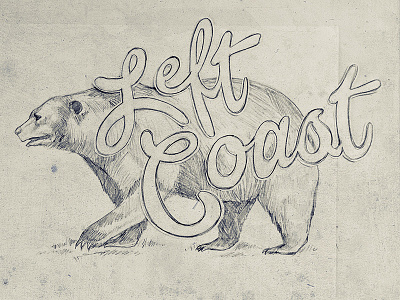 Left Coast Bears bears farm fresh fashion freehand hand drawn left coast pencil sketch t-shirts typography