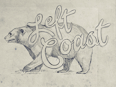 Left Coast Bears bears farm fresh fashion freehand hand drawn left coast pencil sketch t shirts typography