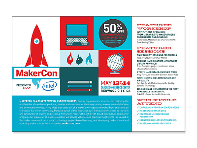 Makercon Postcard conference design event graphic design make makercon makers postcard print