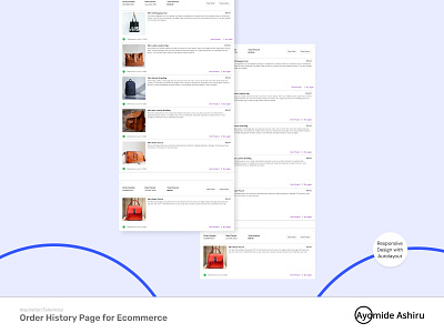 Order History Page card component ecommerce figma ui ux