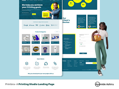 Printėra: Printing Studio branding design figma graphic design landing page ui ux