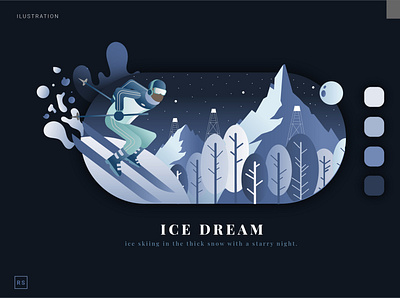 Ice Skiing Ilustration graphic design illustration vector