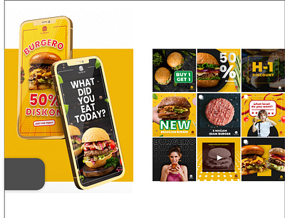 Burgero Social Media Design branding graphic design logo