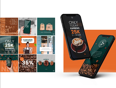 Rocco Coffe Social Media Design branding coffee food layout logo social media
